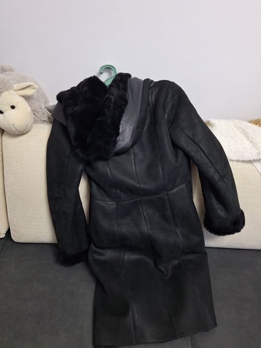 Шкіряна дублянка, дубльонка, шкіра, плащ зимовий