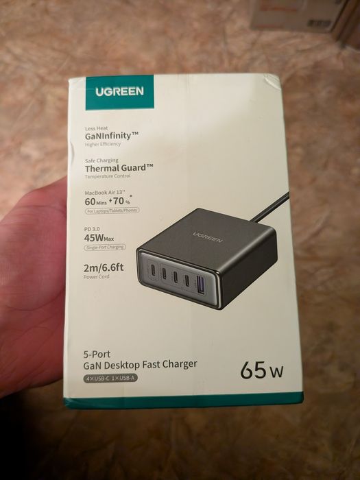 Зарядка UGREEN 65 ватт