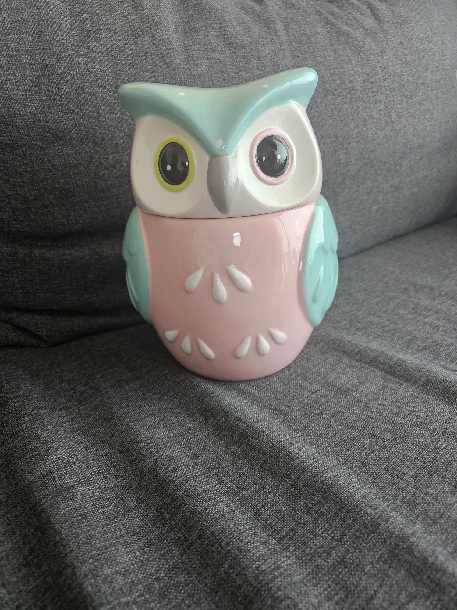 Sowa ceramiczna pojemnik na ciastka