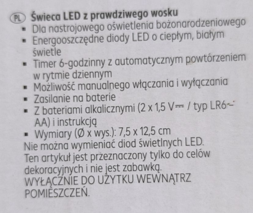 Świeca LED- nowa z metką.