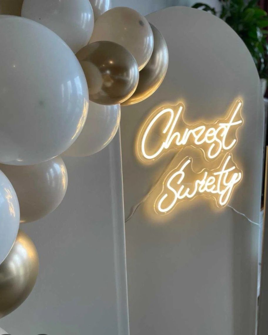 Chrzest Święty neon led napis