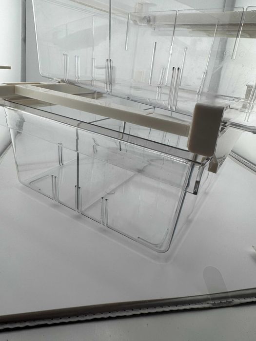 2 sztuki półki do lodówki 33x22x10cm organizer pudełko plastikowe