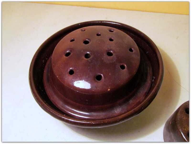 Wazon Ikebana na suche kwiaty ceramiczna glazurowana okres PRL
