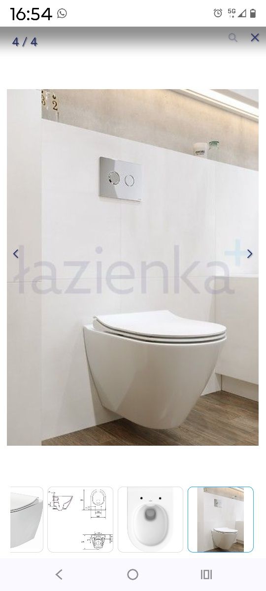 Miska wisząca znanej firmy Cersanit model City z deską twardą duroplas