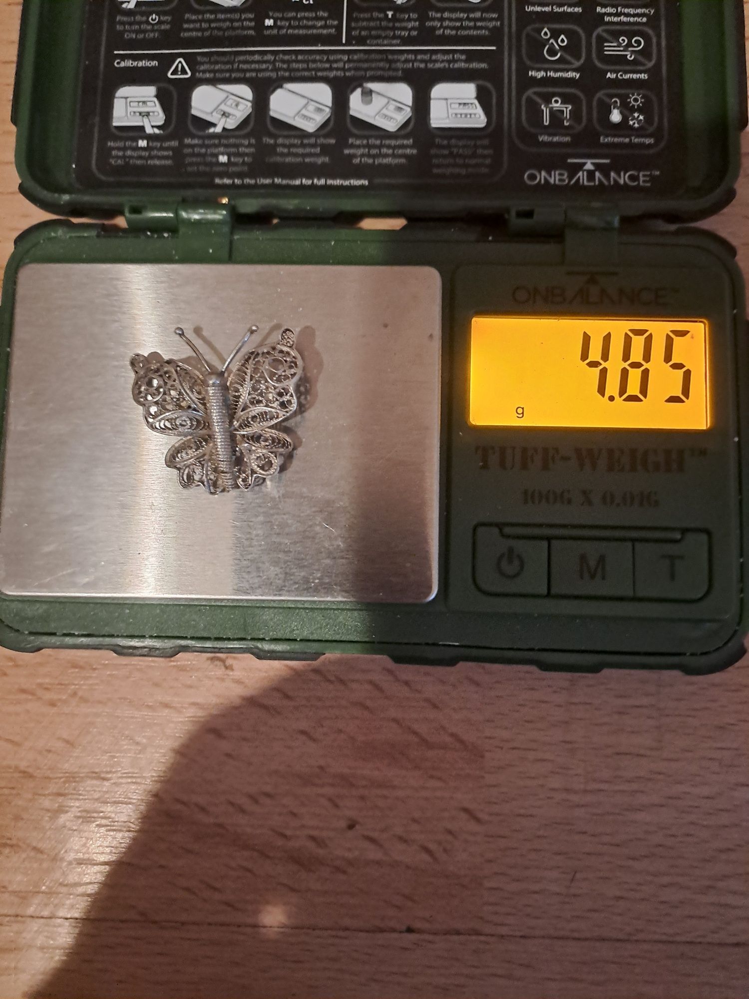 Broszka motyl srebro unikat