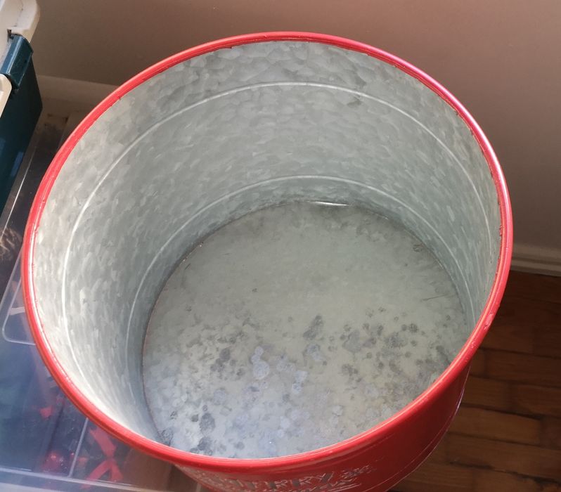 Balde/Cesto Metal Merry Christmas