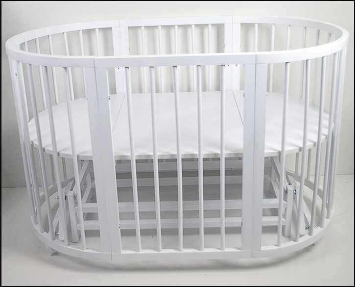 Б/В ліжко трансформер 7 в 1 з маятником кругле-овальне Каприз бук біле