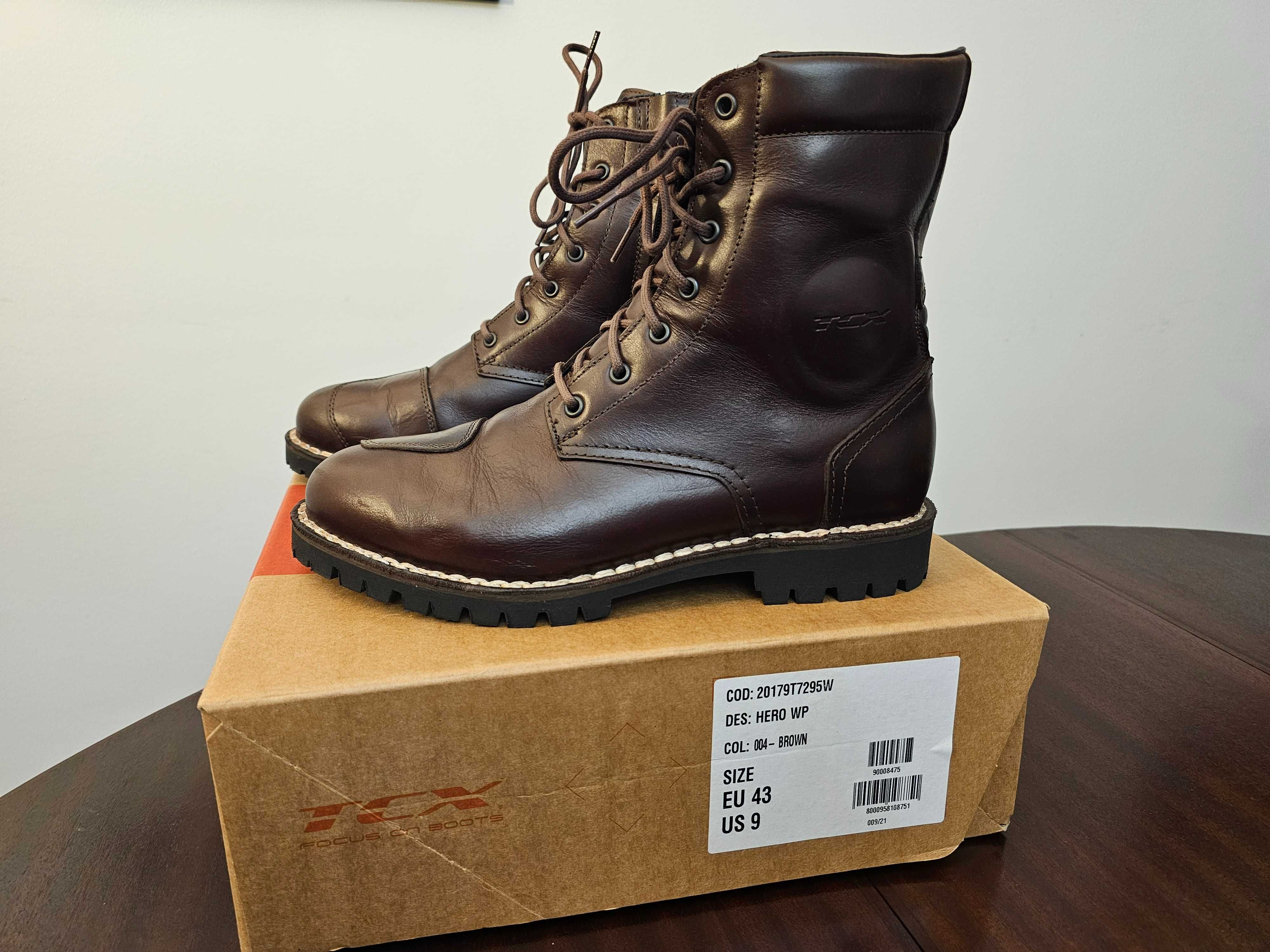 Botas em Pele TCX Hero Equipamento Protecao Mota Impermeavel 43