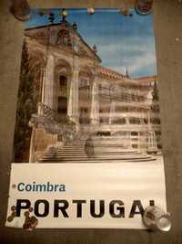 Cartaz Antigo de grandes dimensões de promoção de Coimbra
