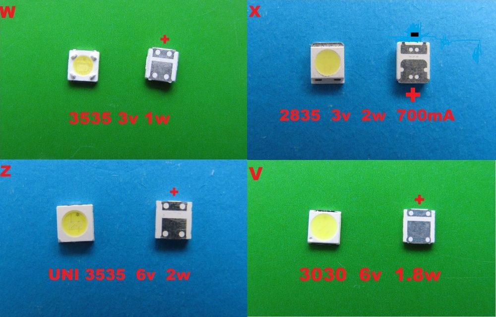 Светодиод для ремонта подсветки led жк ТВ 3v и 6v