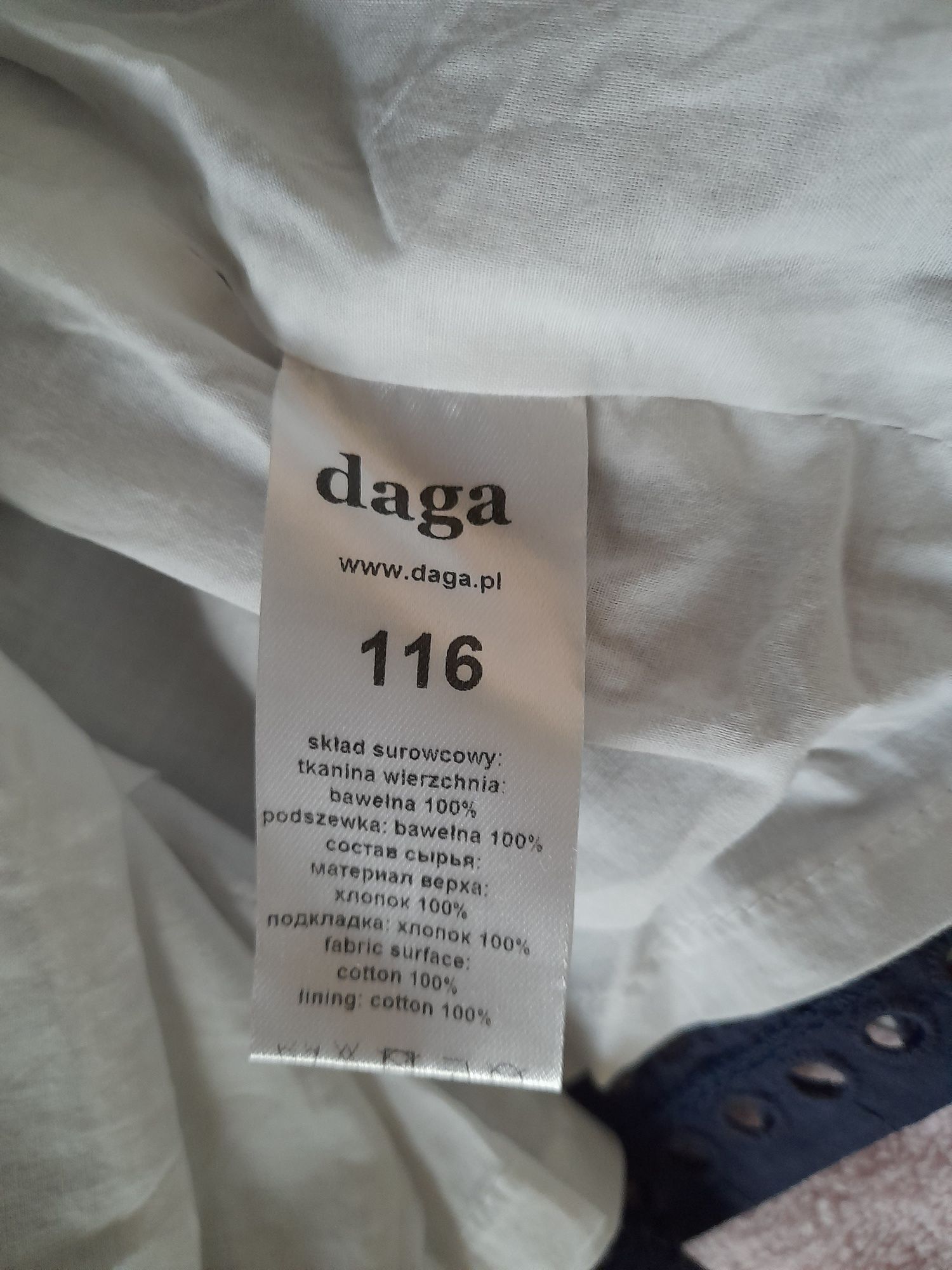 Sukienka biało-granatowa wizytowa rozm. 116