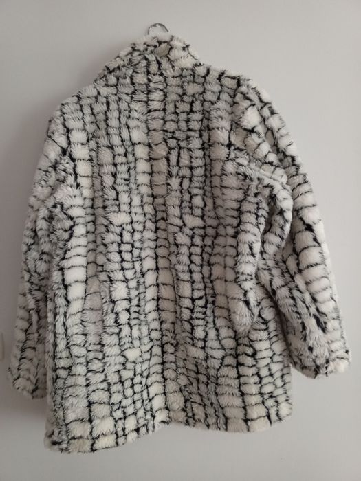 Płaszcz / futro / futerko czarno białe