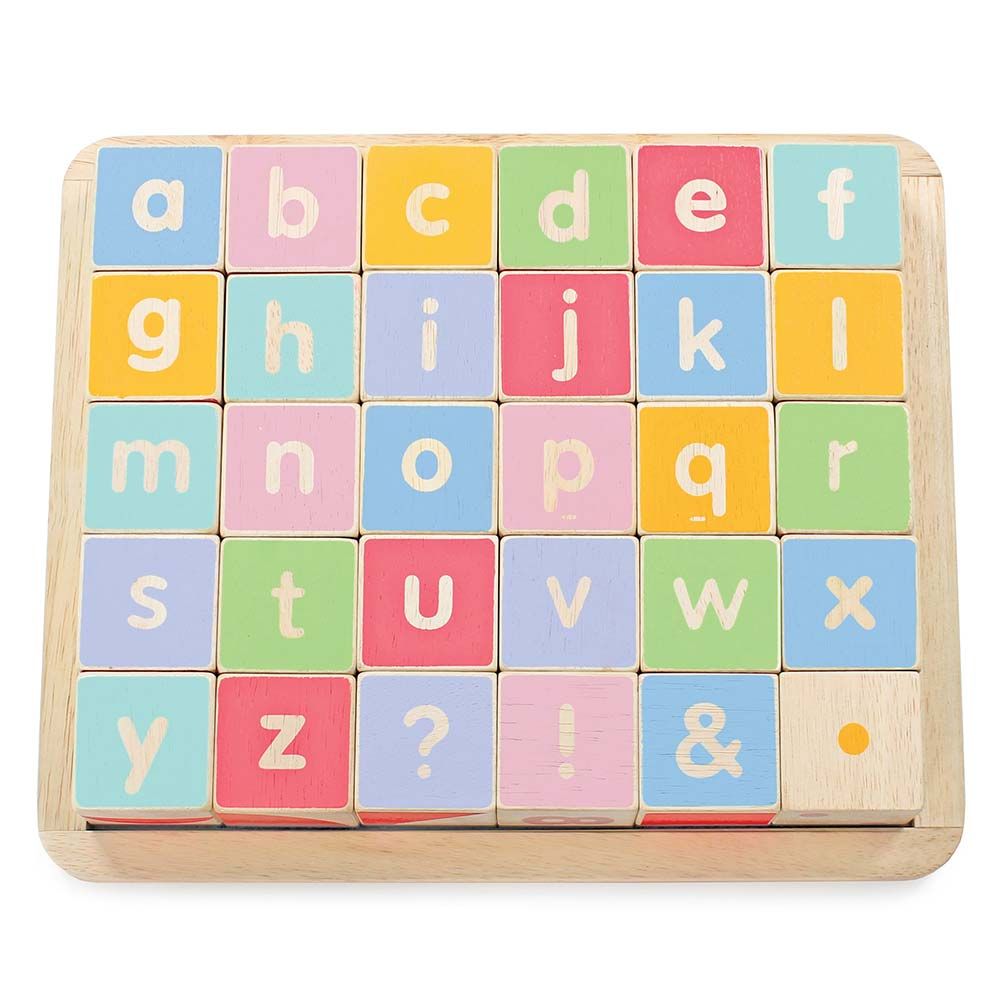 Drewniane klocki ABC zabawka edukacyjna, nauka liter Le Toy Van