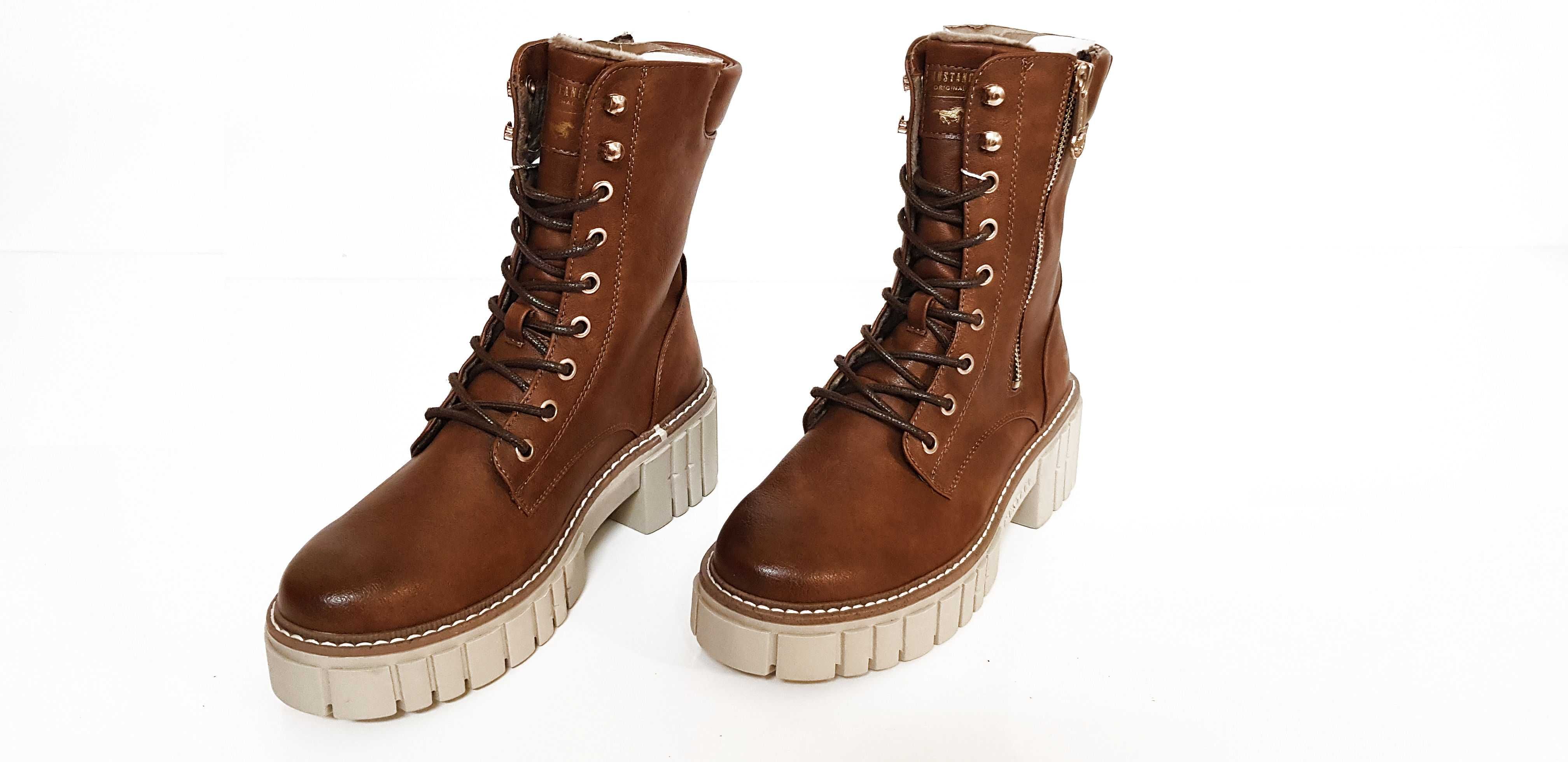 Botki damskie MUSTANG brąz r. 39 SALE !!!