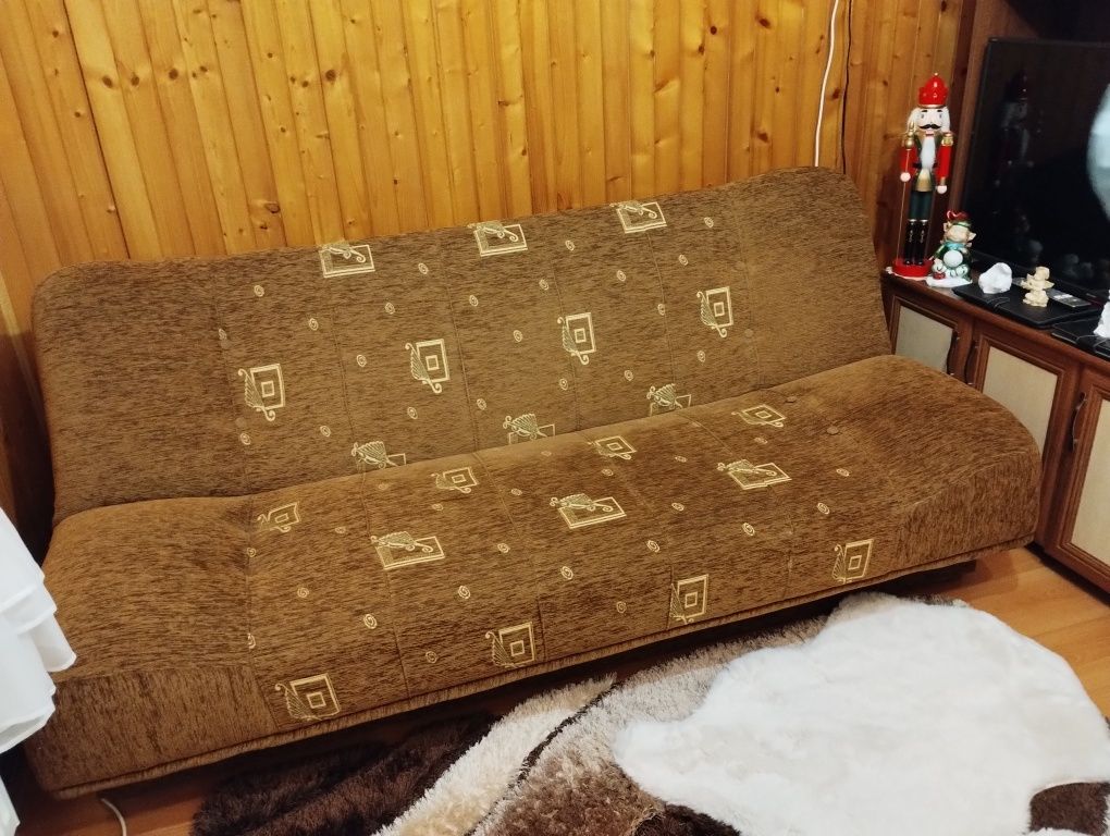 Sofa rozkładana jasny brąz