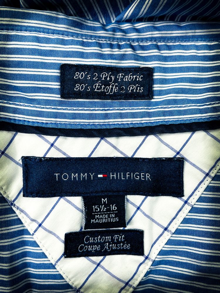 Nowa Niebieska Biała Męska Koszula w Paski «Tommy Hilfiger» Roz: M