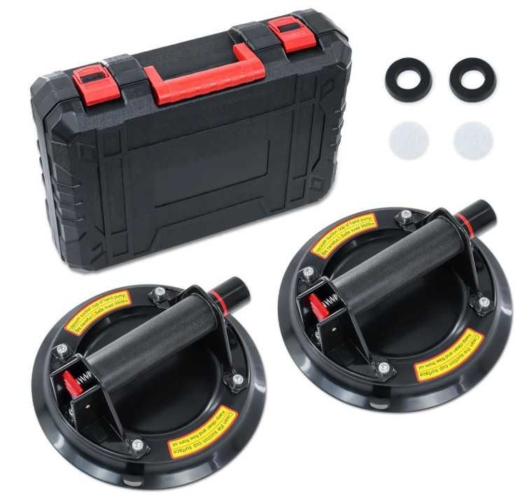Zestaw 2 przyssawek do szkła/płytek 20.8cm udźwig do 200kg + walizka