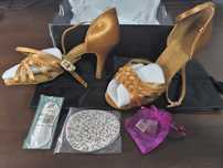 Buty taneczne BD Dance 2360-B satyna tan rozmiar 39(25cm) obcas 7,5 cm