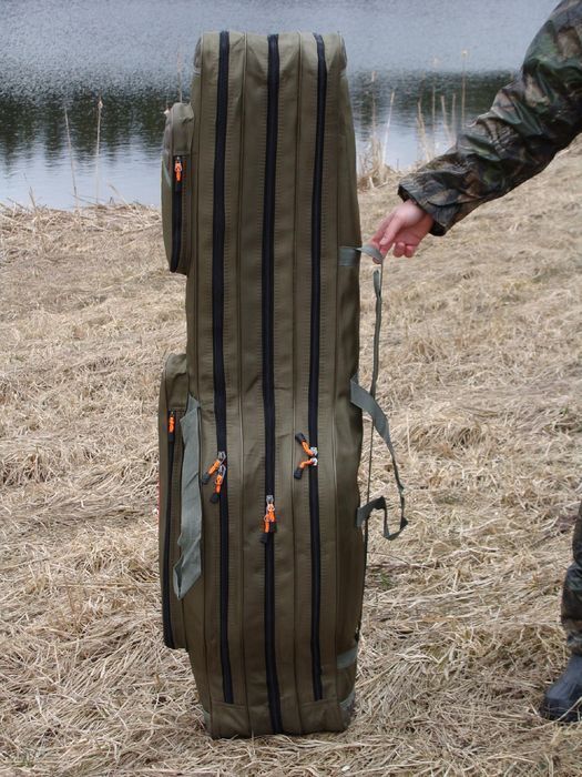Pokrowiec wędkarski torba na wędki oliwka 120 cm 3 komory FL