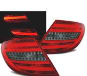 CONJUNTO DE FAROLINS PARA MERCEDES W204 CLASSE C LIMOUSINE 07-10 LED BAR VERMELHO FUMADO