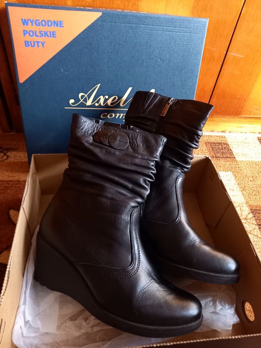 Buty skórzane ocieplane damskie r.39 plus GRATIS