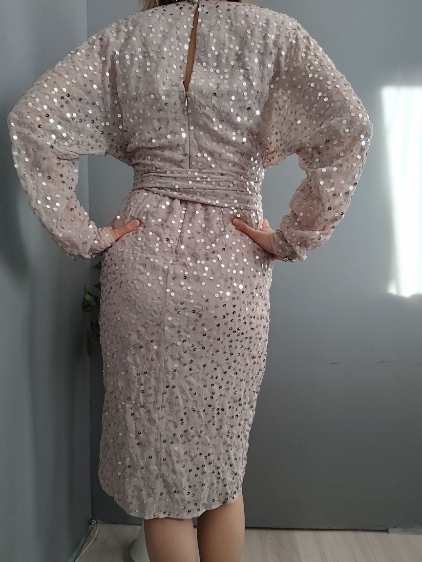 ASOS Design – Sukienka midi z kopertową talią, rękawami typu nietoperz