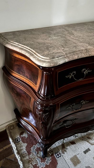 Cómoda em cerejeira com tampo em pedra (120x50 cm)