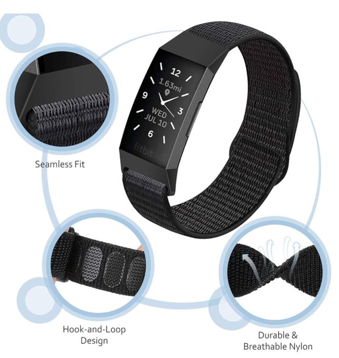 Kibdsng Nylonowy pasek do zegarków Fitbit, 2 sztuki