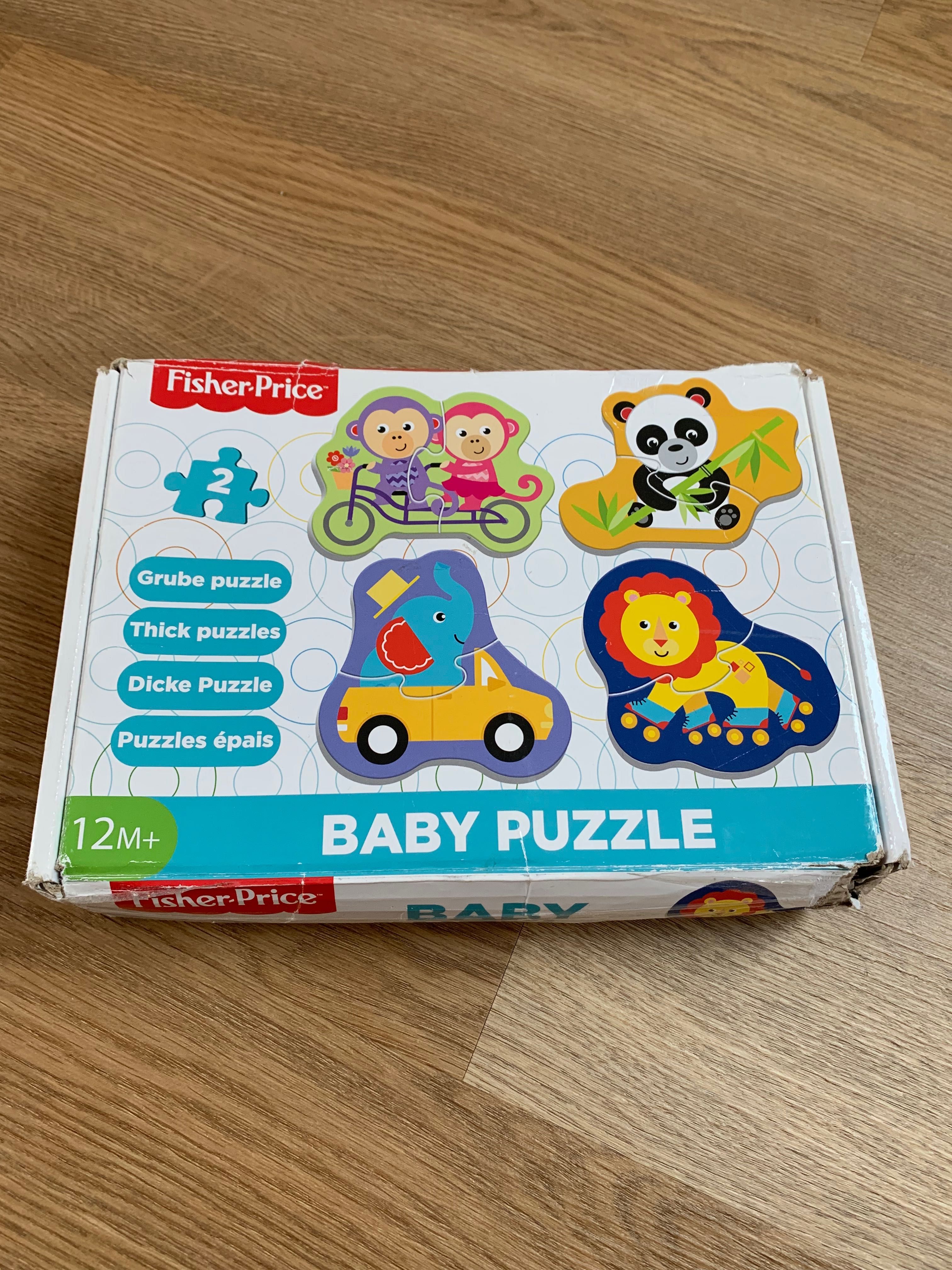 Fisher Price Baby puzzle 12m+ pojazdy i zwierzeta 2pudelka