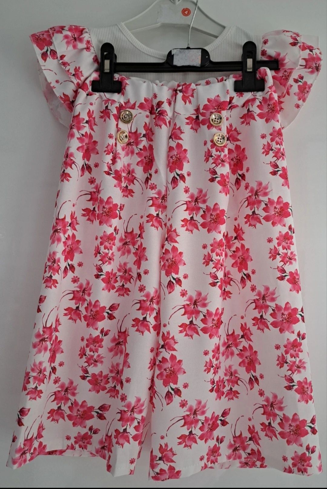Komplet crop top + kuloty w kwiaty. NOWY!