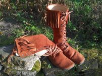 Kozaki zamszowe, rozmiar 39, etno boho