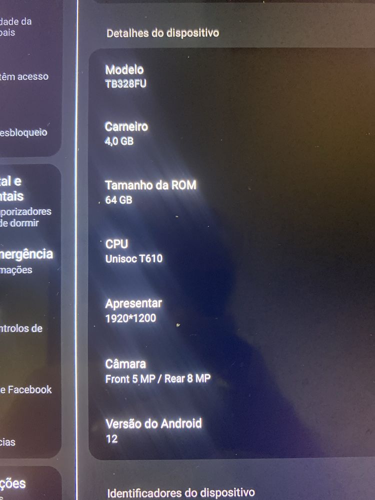 Tablet lenovo com capa protectora