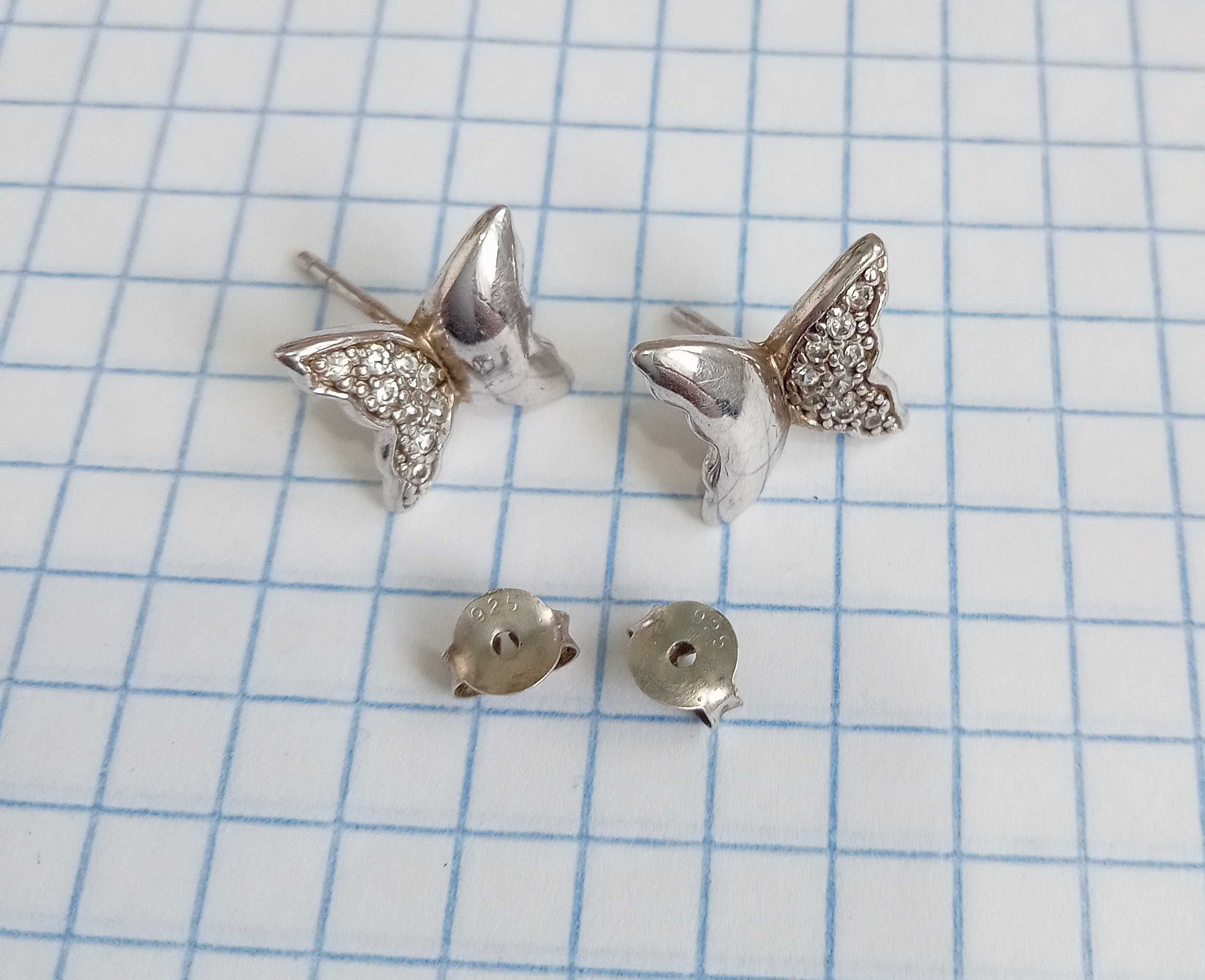 Сережки Метелики серьги срібло 925 проба (2,23 грами)