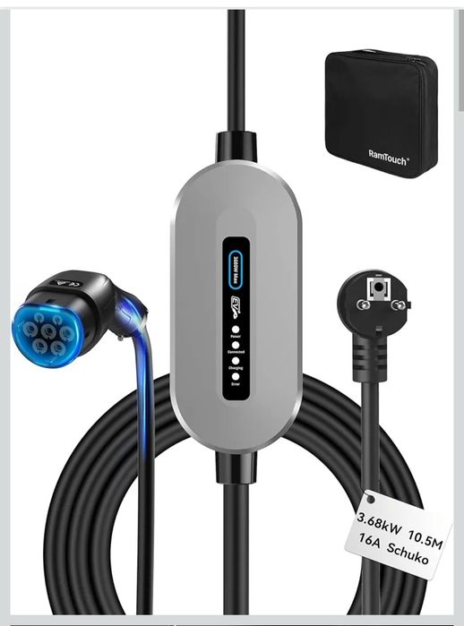 RamTouch Przenośna Ładowarka EV (3,68 kW, 16A, 1-Faza, 10,5 m)