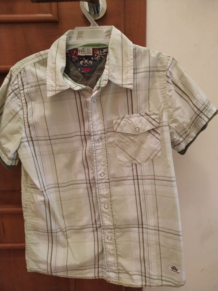 Koszula chłopięca z krótkim rękawem, rozmiar 122-134 cm