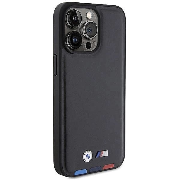 Etui BMW Leather Stamp Tricolor do iPhone 15 Pro Max - czarne