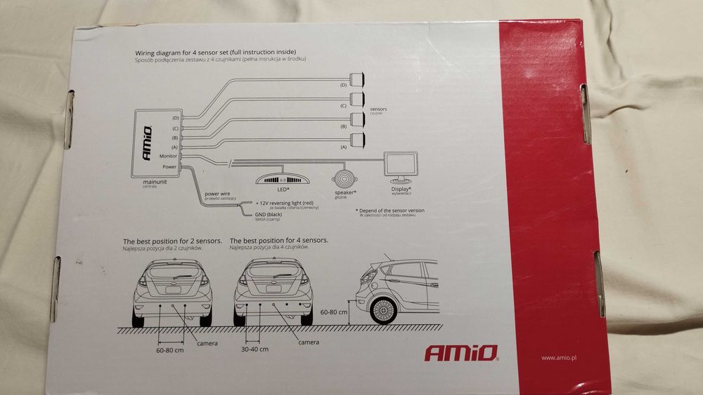 Zestaw czujników parkowania. Parking assistant system. Amio