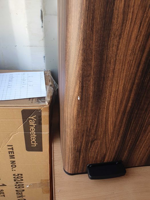 Kosz na śmieci  2 x 30 l , metalowy, plastikowymi wiaderkami ,orzech