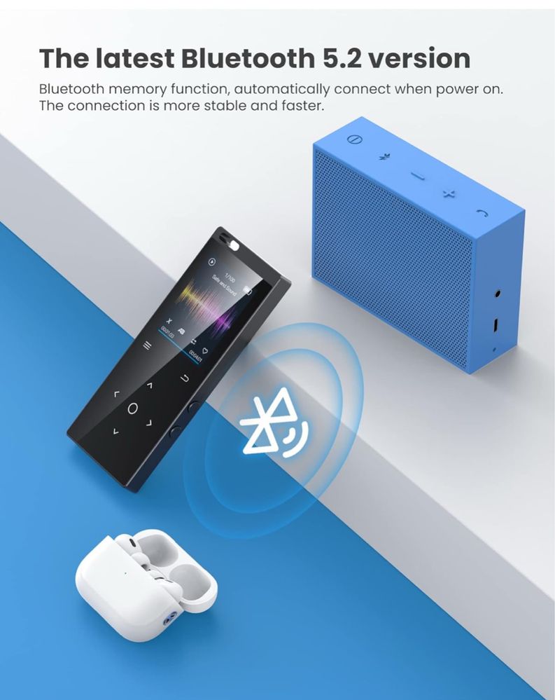 Radio FM dyktafon E-BOOK Odtwarzacz mp3 Odtwarzacz Muzyki Z Bluetooth