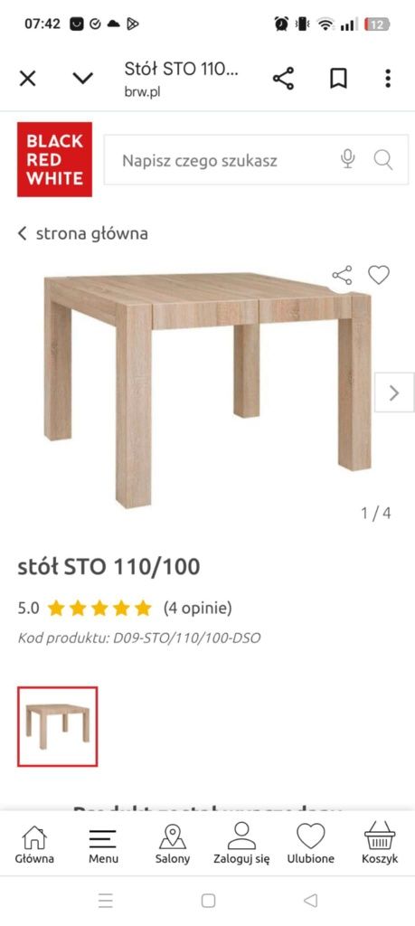 Stół rozkładany BRW