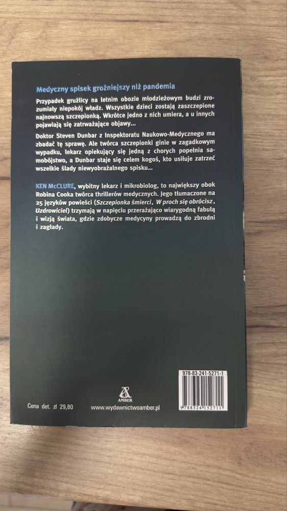 Kevin McClure Biała śmierć thriller medyczny