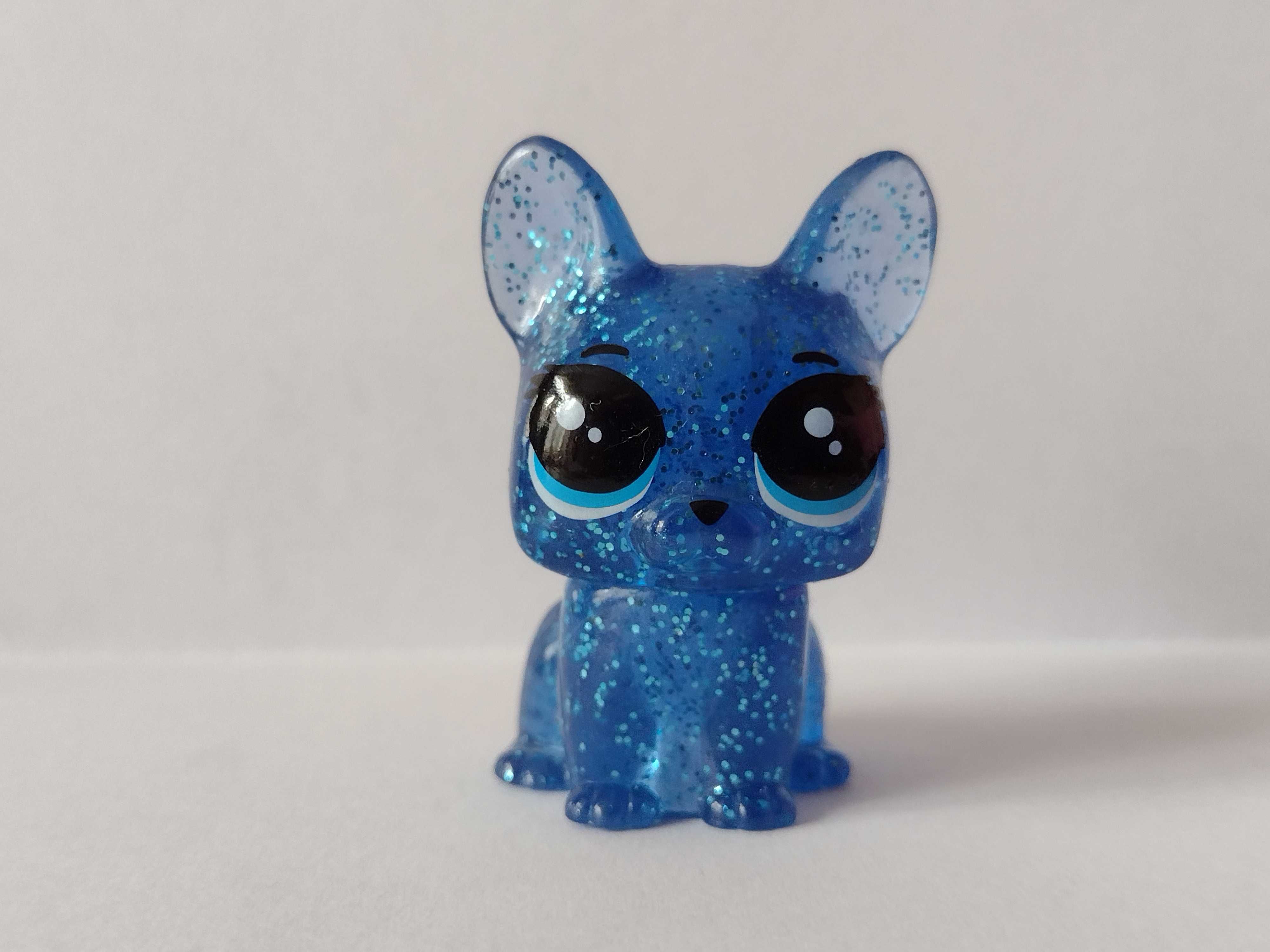 LPS pies piesek niebieski brokatowy buldog littlest pet shop unikat