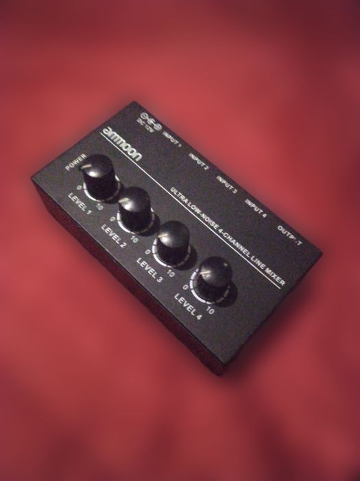 Ammoon MX400 Ultra-Compact Low Noise 4 канальний Line Mono Audio Mixer