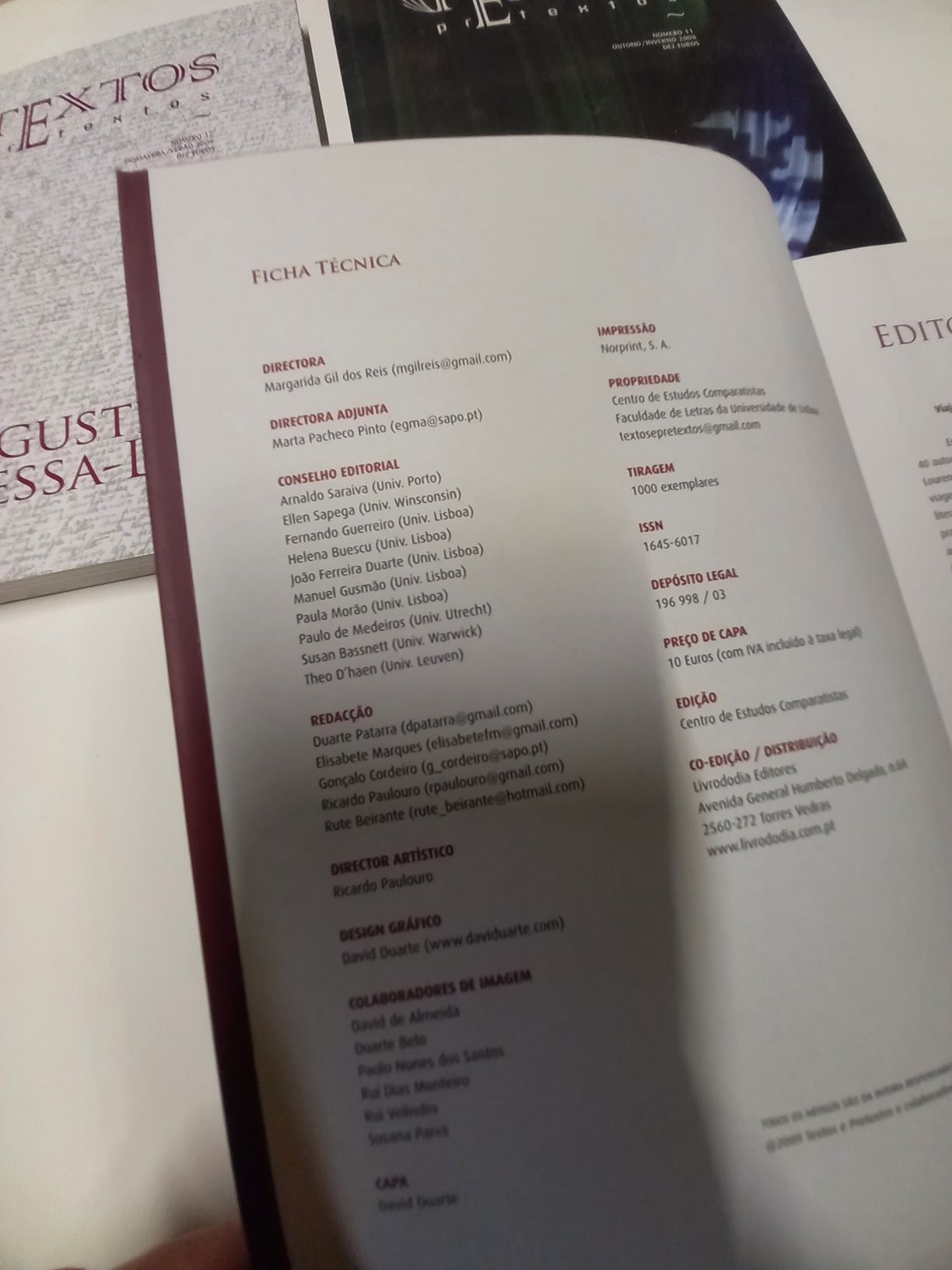 Quatro revistas Textos e Pretextos
