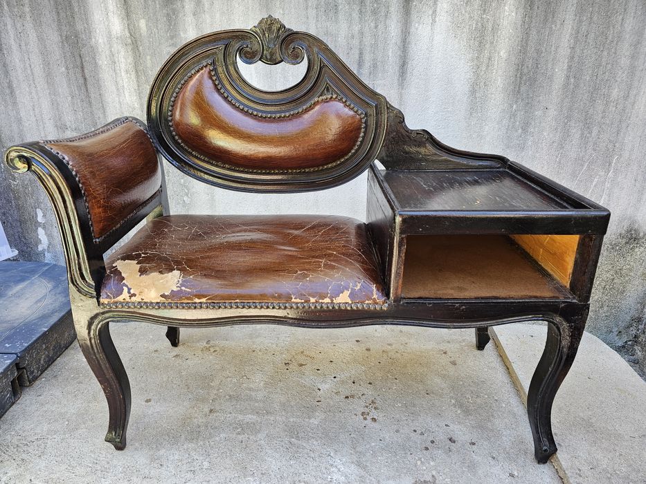 Banqueta / banco vintage telefone para restauro