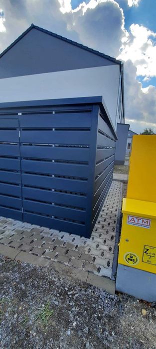 Wiata śmietnikowa zabudowa koszy na śmieci