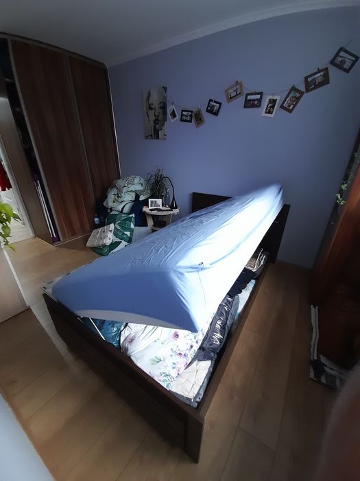Łózko 215x125, materac, schowek na pościel