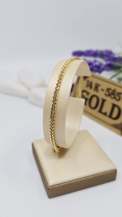 Złota bransoletka splot Lisi Ogon próba 585 14k