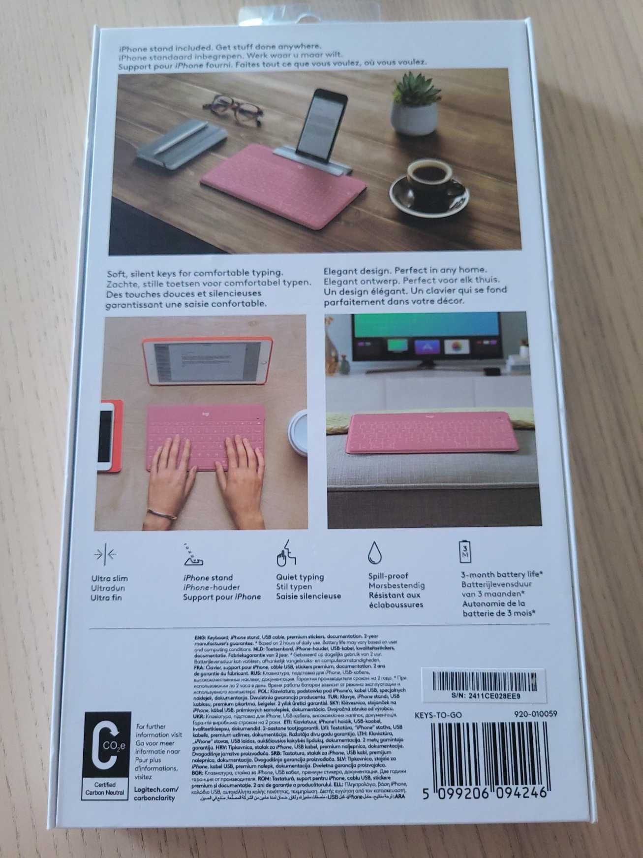 Klawiatura Logitech Logi Keys To Go różowa Bluetooth Apple iPad