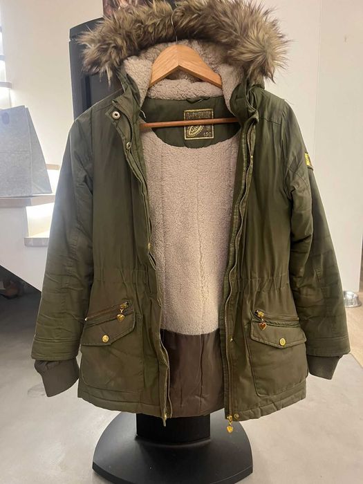Kurtka khaki zimowa dziewczynka 152 cm